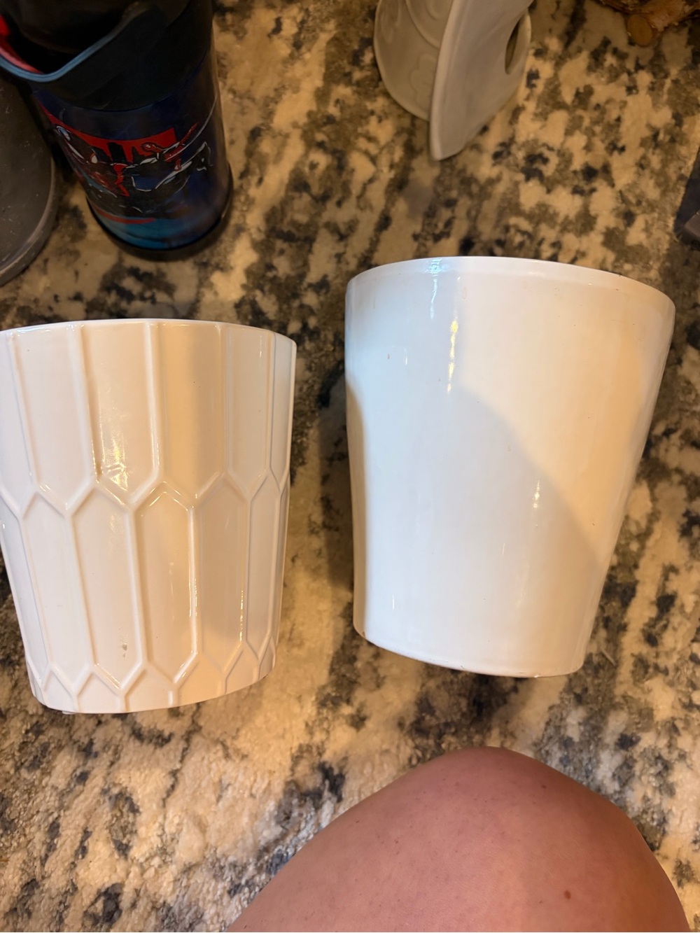 White Ceramic Decorative Planter - Set of 2